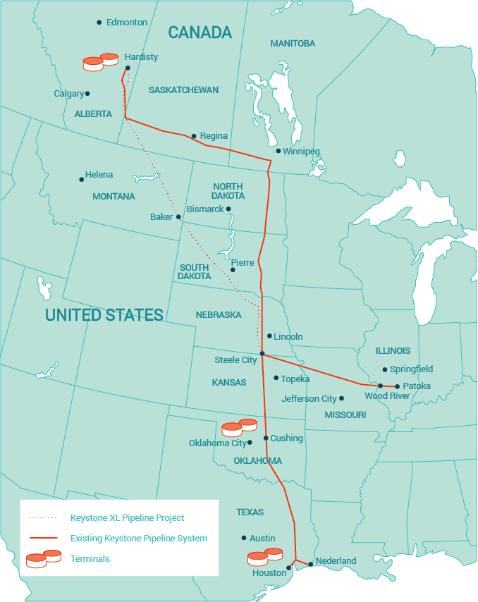 Keystone Pipeline Map