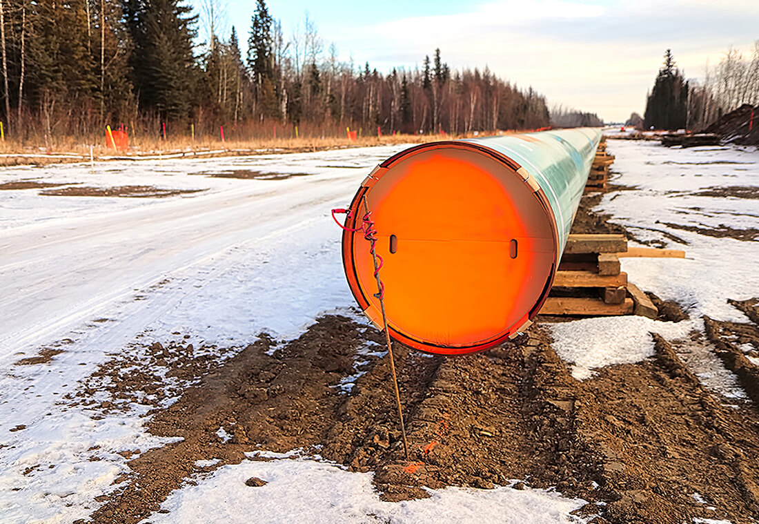 Pipe in snow